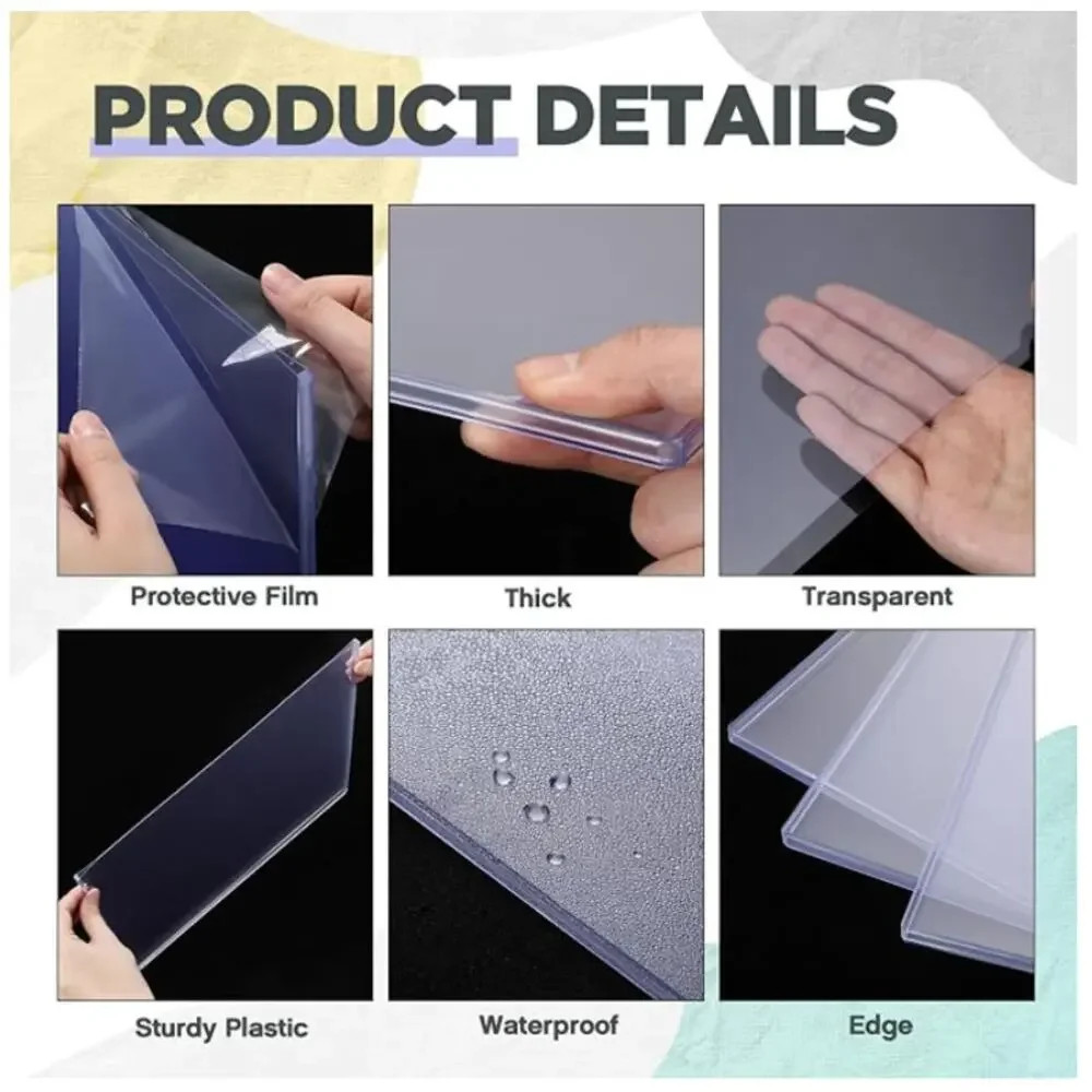 6 Pack Hard Newspaper Holder, Rigid PVC Protection Plastic Protector- Clear